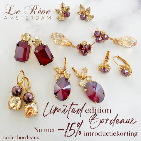 Oorbellen Bordeaux rood