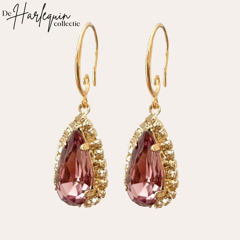 Oorhangers met burgundy druppel