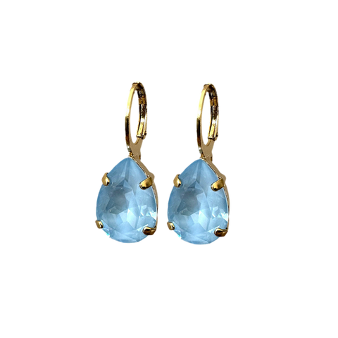 Notify me: Creole earrings with a light blue Swarovski drop