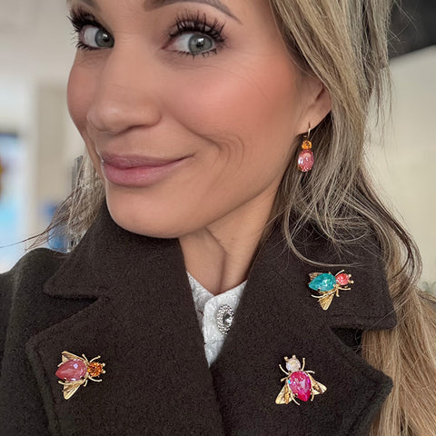 Notify me: Vlieg broche met Swarovski-kristallen