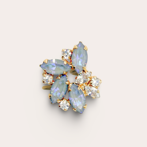 Ring set with gold crystals and pearls (s)
