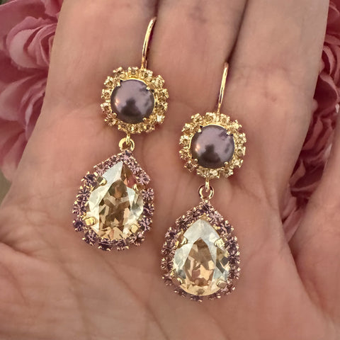 Notify me: Luxurious slim statement earrings with Swarovski