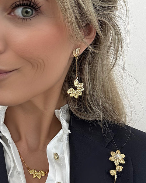 Broche met bloem: 'The Matching Leaves' Broche