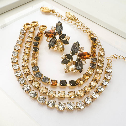 Notify me: Gouden armbandje (smal) met leopard kristalletjes