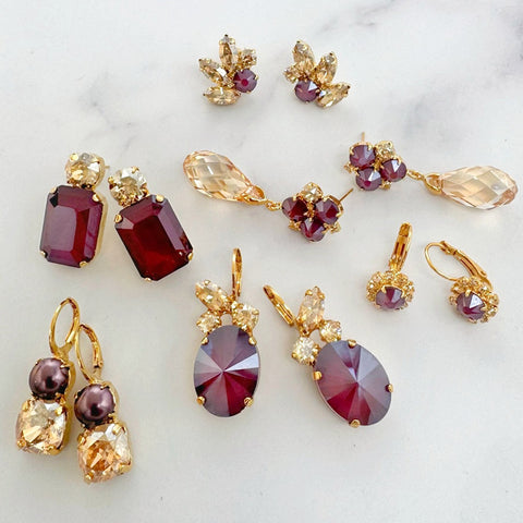 Oorbellen bordeaux rood – limited edition