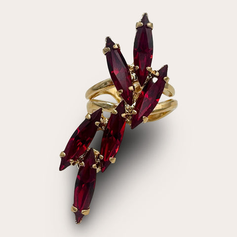 Sale: Statement-ring met rode kristallen