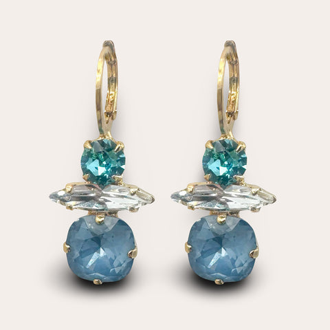 Oorhangers met blauwe Swarovski-stenen