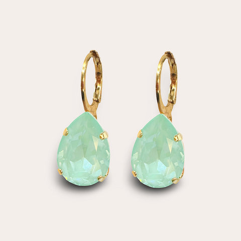 Oorhangers met een mintgroene Swarovki-druppel