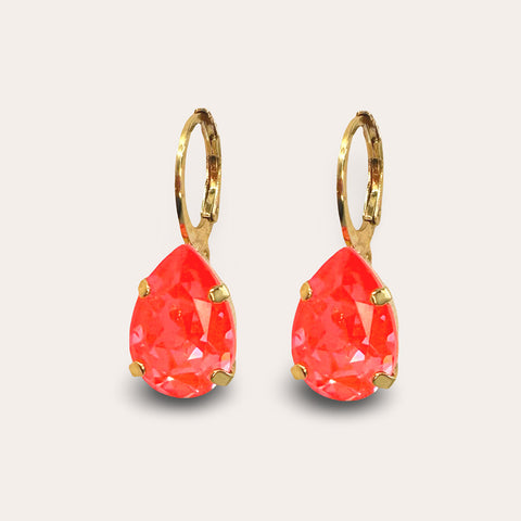 Notify me: Oorhangers met een feloranje Swarovki-druppel