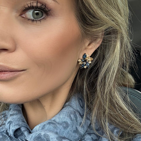 Notify me: Oorstekers met paarse en gouden kristallen