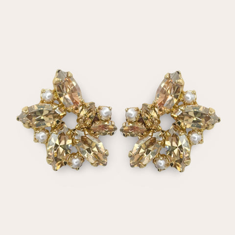 Small earrings set with 10 crystals