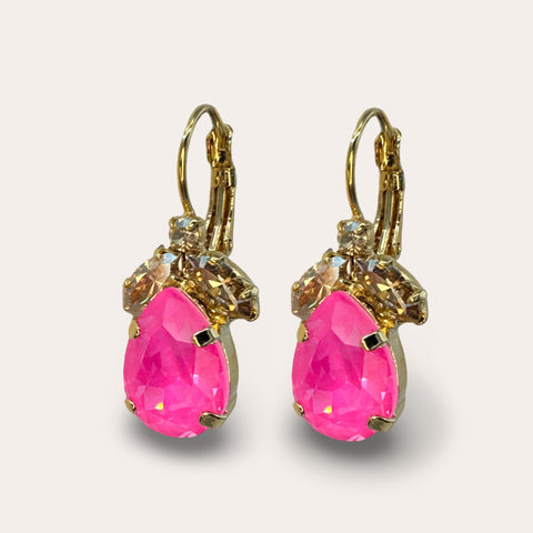 Last pairs of the Leopard earrings with leaves and a Swarovski drop