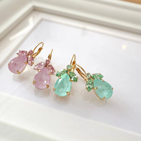 Last pairs of the Leopard earrings with leaves and a Swarovski drop
