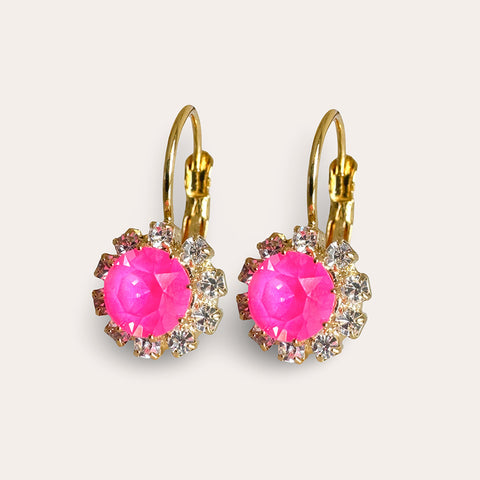 Notify me: Oorhangertjes met felroze bloemetjes