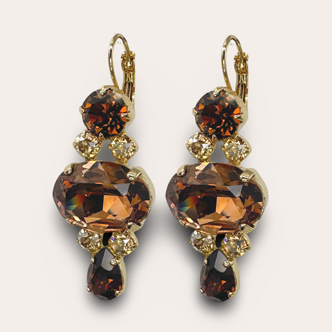 Notify me: Bruine oorbellen met Swarovski-stenen