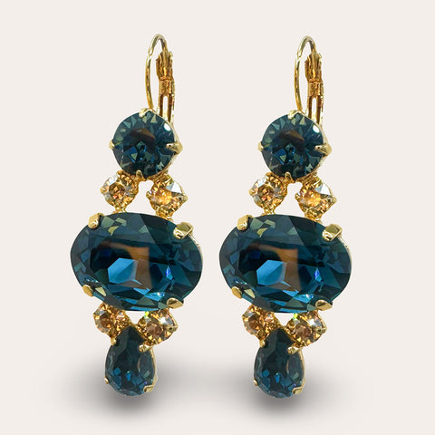 Blue earrings with Swarovski stones