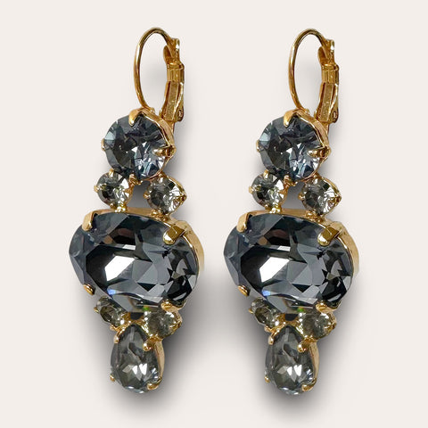 Notify me: Zwarte oorbellen met Swarovski-stenen