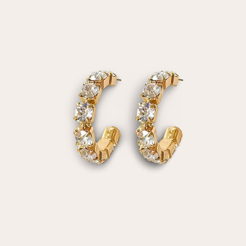 Notify me: Wide creoles set with Swarovski crystals (s)