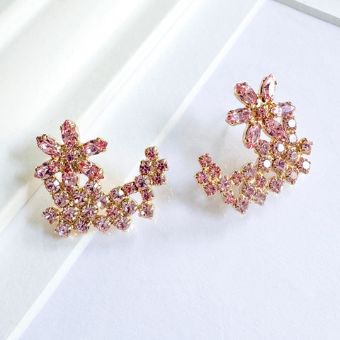 Notify me: Halve maan oorstekers met Swarovski-kristalletjes (l)