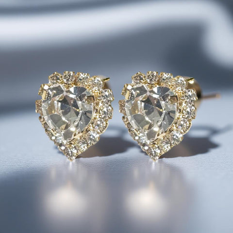 Earwires with crystal hearts