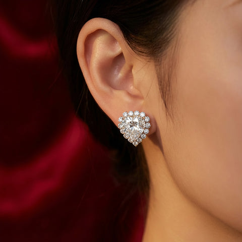 Earwires with crystal hearts