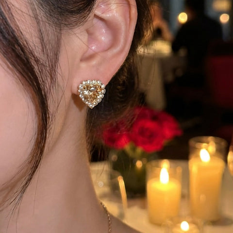 Earwires with golden hearts