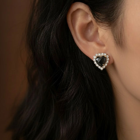 Earwires with black hearts