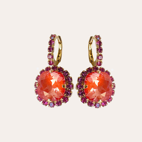 Notify me: Oorhangers met oranje en fuchsia  kristallen