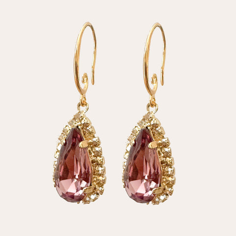 Oorhangers met burgundy druppel