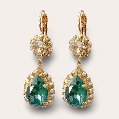 Notify me: Oorhangers met dennengroene Swarovski-stenen