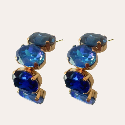 Sale: Creolen met blauwe Swarovski-kristallen