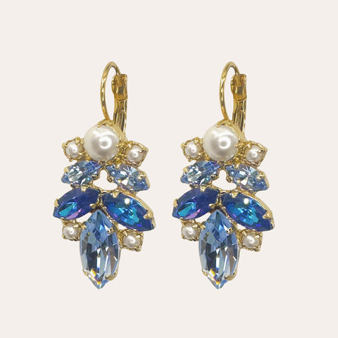 Notify me: Oorhangers met blauwe kristallen en parels