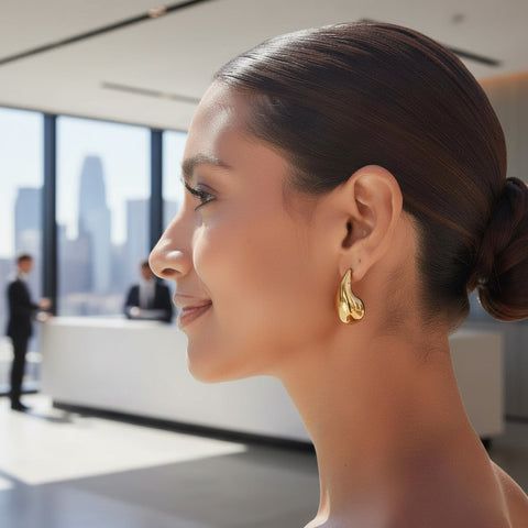 Flower stud earrings with pearls