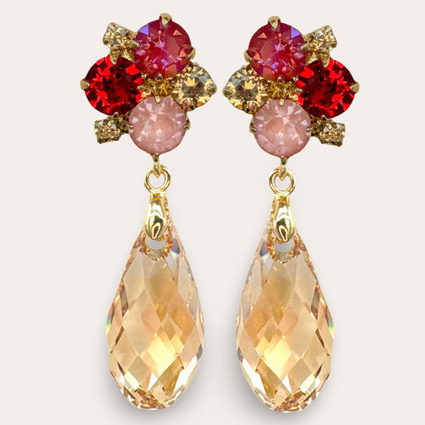 Notify me: Luxurious slim statement earrings with Swarovski