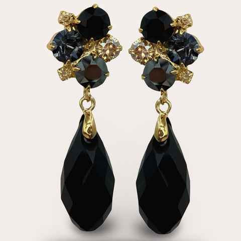 Notify me: Luxurious slim statement earrings with Swarovski