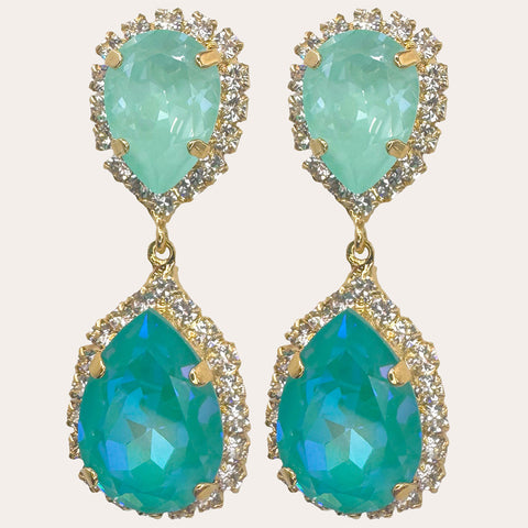 Notify me: Oorbellen met mintgroene druppels