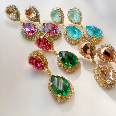 Notify me: Oorbellen met mintgroene druppels
