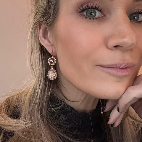 Notify me: Luxurious slim statement earrings with Swarovski