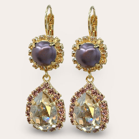 Notify me: Luxurious slim statement earrings with Swarovski