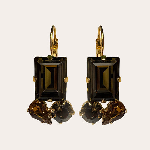 Amethyst crystal stud earrings