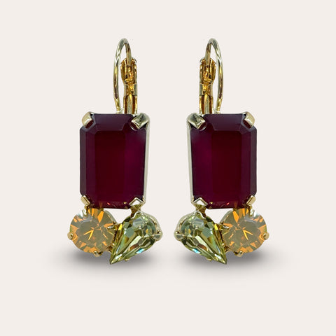 Amethyst crystal stud earrings