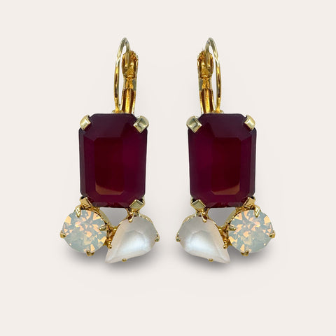 Amethyst crystal stud earrings