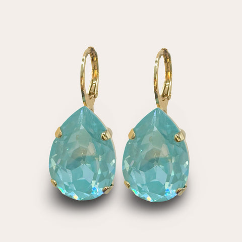 Earrings with an orange Swarovki drop