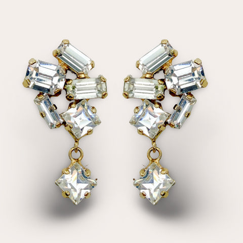 Oorhangers met heldere Swarovski-kristallen in baguette-slijpvorm