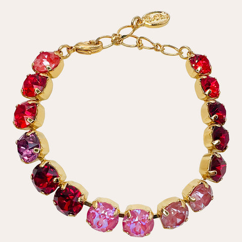 Notify me: Gold bracelet with red Swarovski crystals
