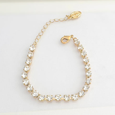 Gold bracelet (narrow) with crystals