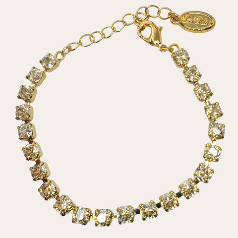 Gold bracelet (narrow) with gold crystals