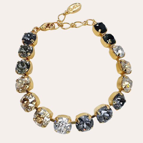 Notify me: Gouden armbandje met zwarte kristallen