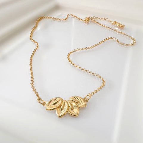 Gouden oorknoppen 'The Matching Leaves'