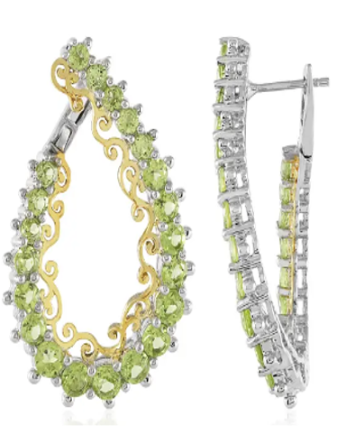 Oorbellen semi-hoops met zwarte steentjes
